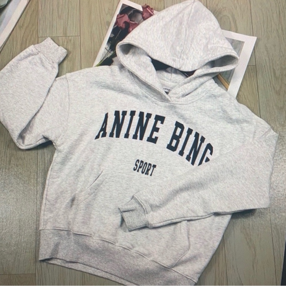 Anine Bing Harvey Light Gray Hoodie